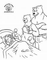 Goldilocks Coloring Bears Three Getdrawings Pages sketch template
