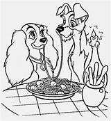 Tramp Lady Coloring Spaghetti Pages Eating Disney Print Kids Noodles Getcolorings Printable Dog Walt Getdrawings sketch template