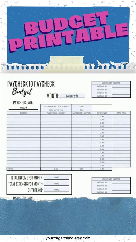 biweekly budget template paycheck budget budget printable editable