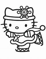 Kitty Hello Angel Coloring Pages Getcolorings Snow sketch template
