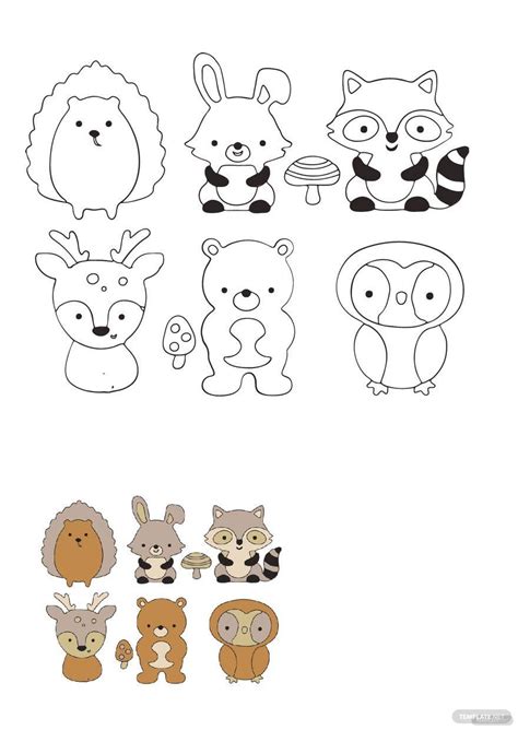 woodland animals coloring pages    templatenet