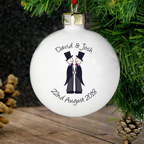 Personalised Male Same Sex Wedding Bauble Just The Right T Uk