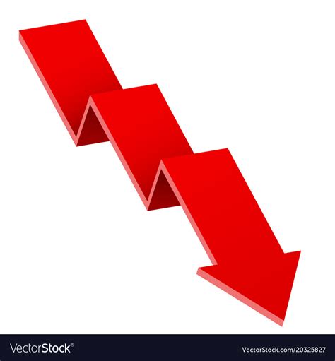 red  arrow financial graph royalty  vector image