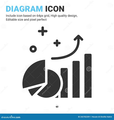 diagram icon vector  glyph style isolated  white background vector illustration chart