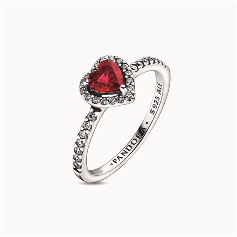 pandora sparkling red elevated heart ring