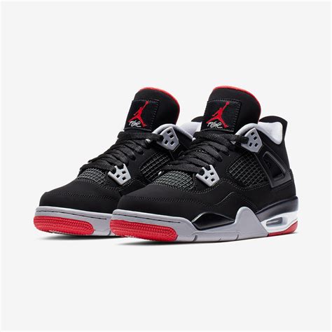 nike air jordan 4 retro og gs bred black fire red cement grey