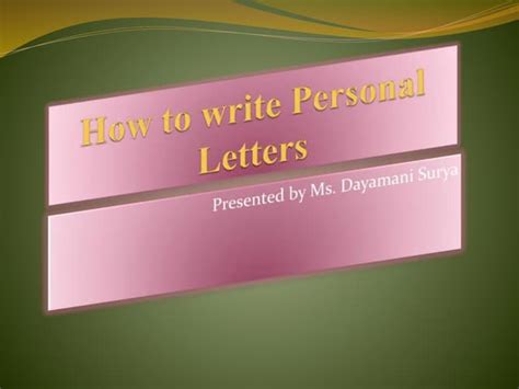 letter writing business personal letter writing format