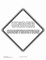 Construction Tools Signs Coloring Templates Sign Pages Caution Printable Traffic Clipart Education Clip Theme Colouring Under Stop Color Teacher Site sketch template