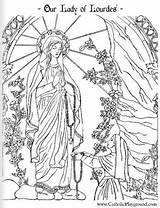 Lourdes Catholic Coloriage Vierge Immaculate Bernadette Crafts Saints Dame Virgen Nd Conception Kleurplaten Madonna Playground Jungfrau Mandala Rosary Feast Assomption sketch template