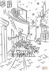 Gogh Vincent Colorare Terrace Cuadros Colouring Disegni Noche Café Terraza Terrasse Colorier Caffè Opere Soir Terrazza Sera Quadri Progetti Clases sketch template