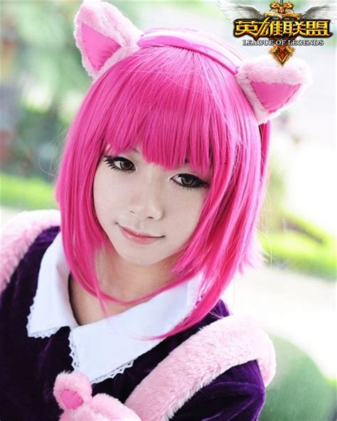 Lol Annie Short Pink Halloween Party Cosplay Wig League Of Legends Heat