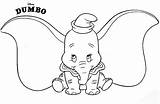 Dumbo Coloring Pages Elephant Baby Cute Disney Bubakids Movie Animal Google sketch template