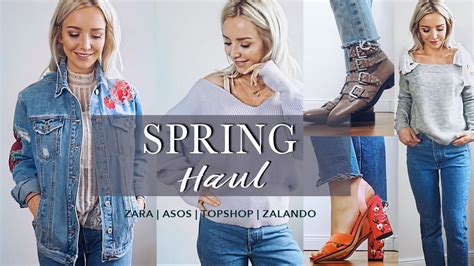 spring fashion haul   topshop zara zalando asos river island youtube