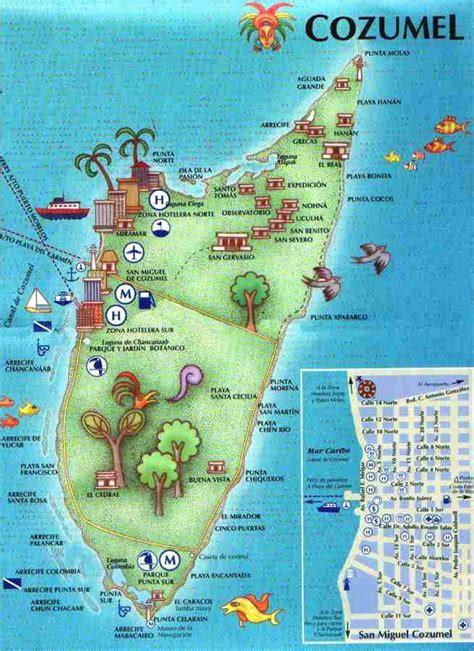 tourist map  cozumel maps  source
