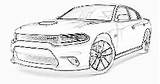 Charger Dodge Coloring Pages Template Hellcat sketch template