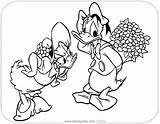Donald Daisy Duck Coloring Pages Disneyclips Bouquet Offering sketch template