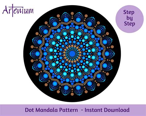 dot mandala pattern  digital pattern dot art guide mandala