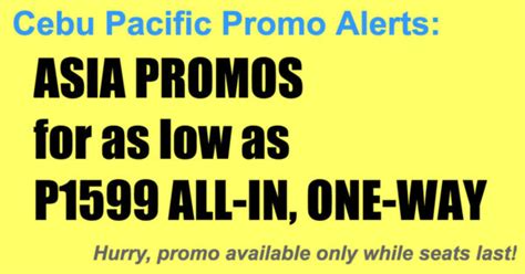 Cebu Pacific Asia Promos Jun Oct 2018 For Low As P1599 All