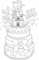 Princess Coloring Pages Cake Birthday Mom sketch template