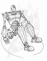 Giant Iron Coloring Pages Crayon sketch template