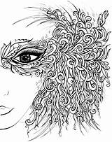 Coloring Adult Creative Faces Fanciful Haven Pages Patterns Adults Printable Pattern Face sketch template