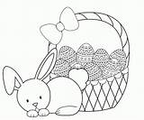 Coloring Easter Basket Empty Printable Egg Pages Popular Colouring sketch template