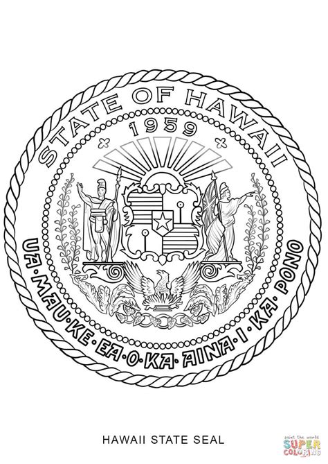 hawaii state seal printable printable word searches
