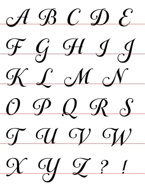 cursive letter stencils printable