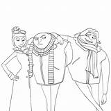Despicable Coloring Pages Gru Bratt Dru Balthazar Minions Color Print Characters Getcolorings Lucy Printable Getdrawings Kids sketch template
