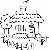 Clipart Yard Cliparts Line Library Cute House sketch template
