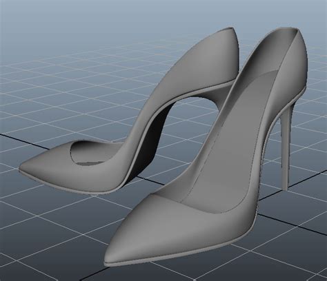 Stiletto High Heel Shoes 3d Model Maya Files Free Download Modeling