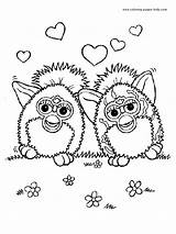 Coloring Pages Furbies Furby Cartoon Printable Color Kids Sheets Dinokids Character Characters Print Furbys Drawing Sheet Found Choose Board Close sketch template