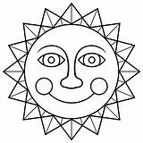 Sun Coloring Smiling Pages sketch template