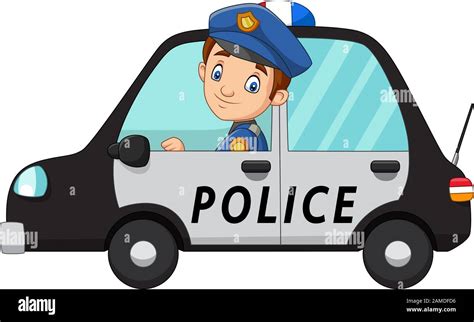 male police officer driving stock vector images alamy