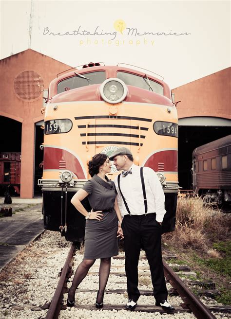 wedding photography vintage engagement session at gold coast train museum lovely