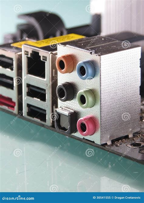 motherboard surround  audio connectors  digi royalty  stock photo image