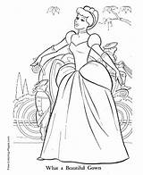 Cinderella Coloring Pages Gown Ball sketch template