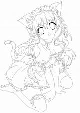 Coloring Neko Anime Cat Girl Pages Chii Amu Manga Moe Lines Color Getcolorings Printable Sheets Print Deviantart sketch template