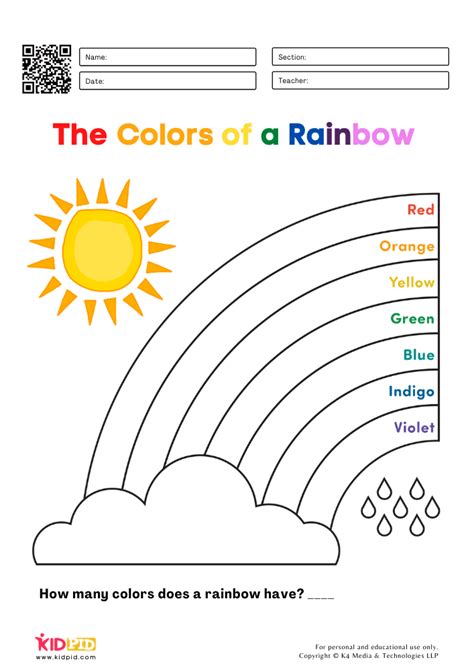rainbow coloring pages  kids color worksheets  preschool kids