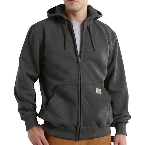 carhartt mens paxton heavyweight hooded zip front sweatshirt charcoal xlbig style model