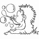 Coloring Hedgehog Blowing Bubbles Herbst Malvorlagen Igel Ausmalvorlagen sketch template