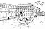 Gondola Coloring Venice Template Pages sketch template