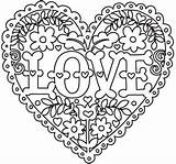 Coloring Pages Heart Hearts Flowers Adults Mandala Adult Printable Color Colouring Flower Designs Books Detailed Urbanthreads Teens Sheets Valentine Print sketch template
