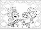 Coloring Shimmer Shine Pages Printable Zen Adult Holding Hands Zahramay Adults Coloringonly Print Nickelodeon Categories sketch template