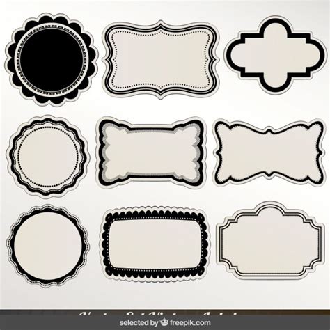 vector black  white labels collection