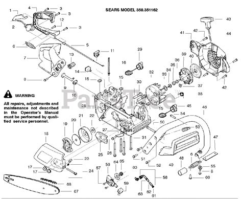 craftsman  craftsman chainsaw repair parts handle  controls parts lookup