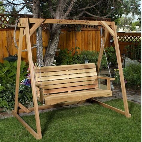 all things cedar 2 person natural cedar wood outdoor swing in the porch