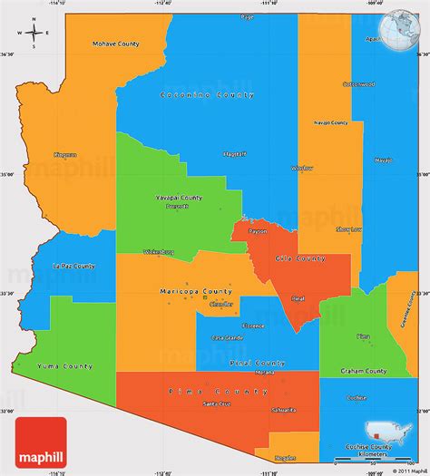 political simple map  arizona cropped