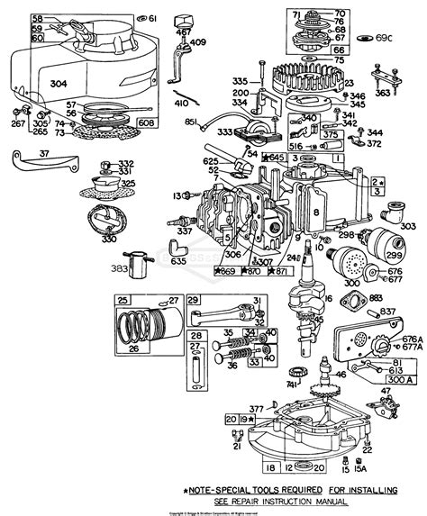 briggs  stratton    parts diagram  cylindersumps