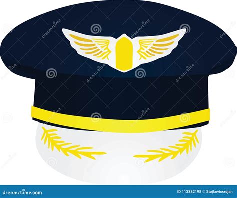 pilots hat  white background stock vector illustration  design